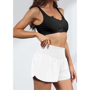 Smocked waist athletic shorts
